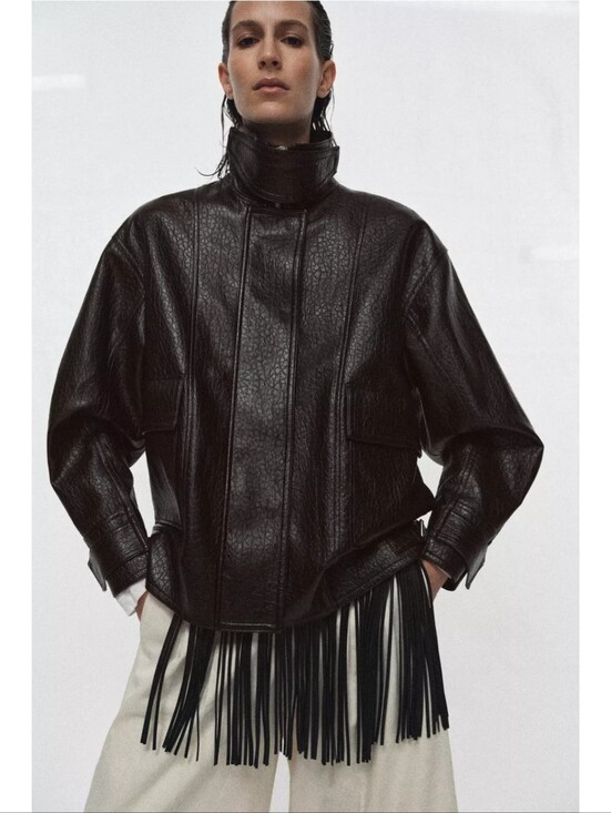 Zara Jackets & Blazers - ZARA FAUX LEATHER JACKET BROWN NEW